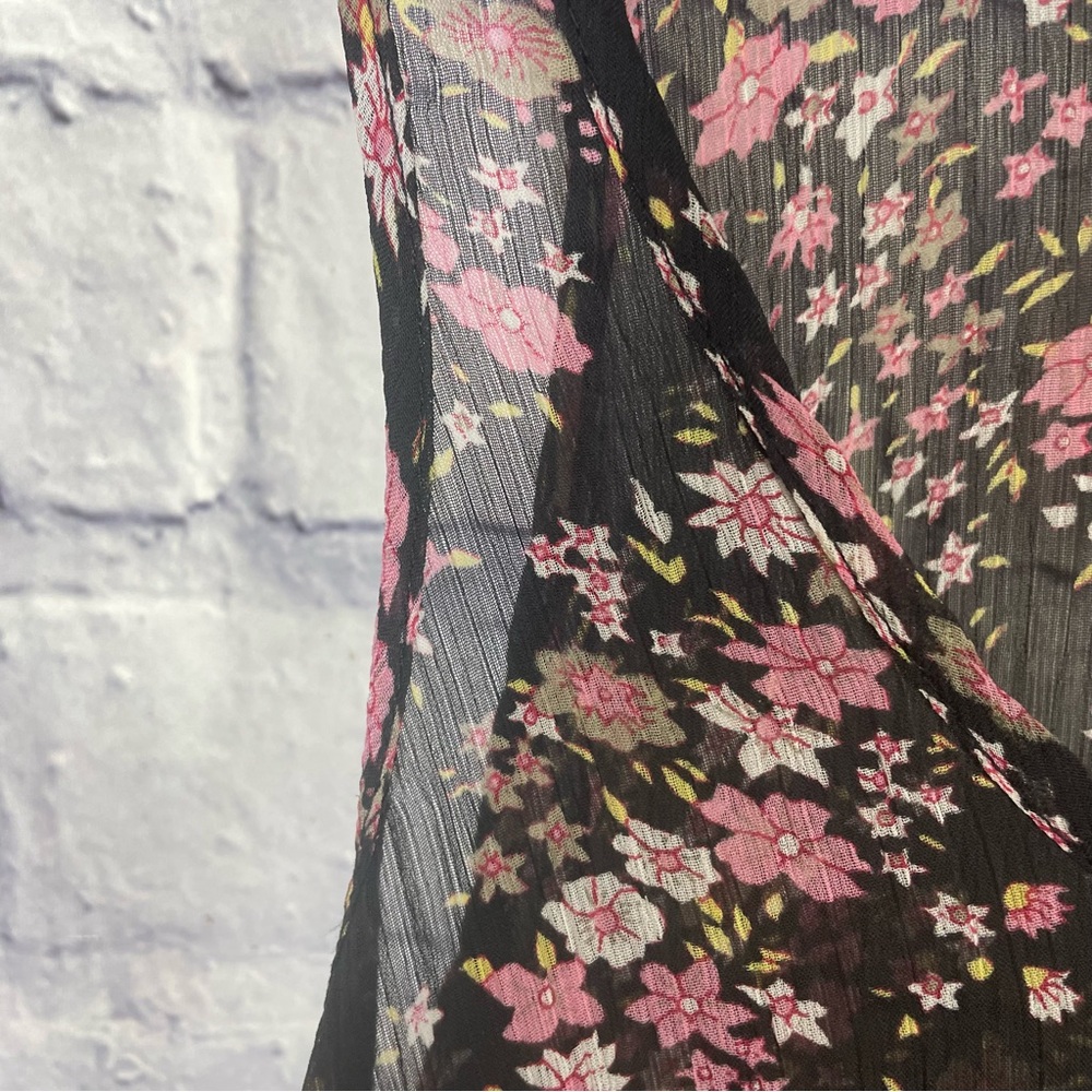 Free People Avery Slip Dress Sheer Floral Distressed Ruffle Hem Petticoat Dress - Picture 8 of 12